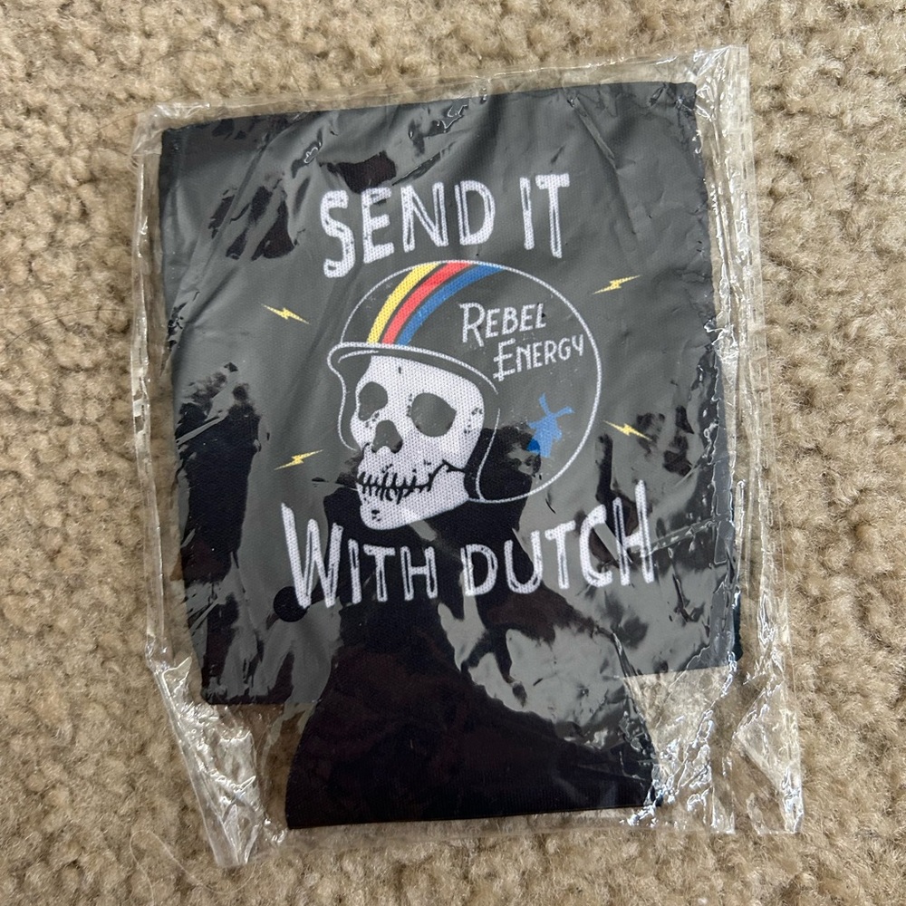 Black Skull Helmet Koozie